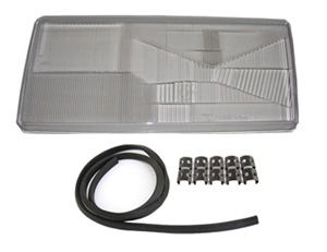 Headlamp glass with fog light left