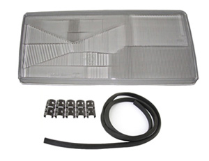Headlamp glass with fog light right