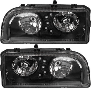 Headlamp black styling L&R